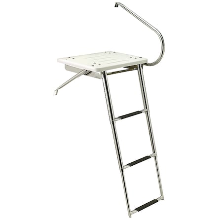 Seachoice 3 Step Deluxe Universal Swim Platform w/Slide Mount Telescoping Ladder 71191